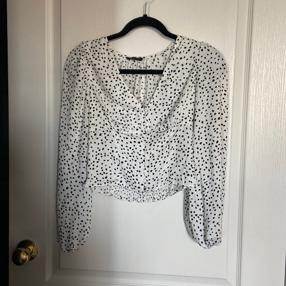Dynamite Black and White Blouse XXS